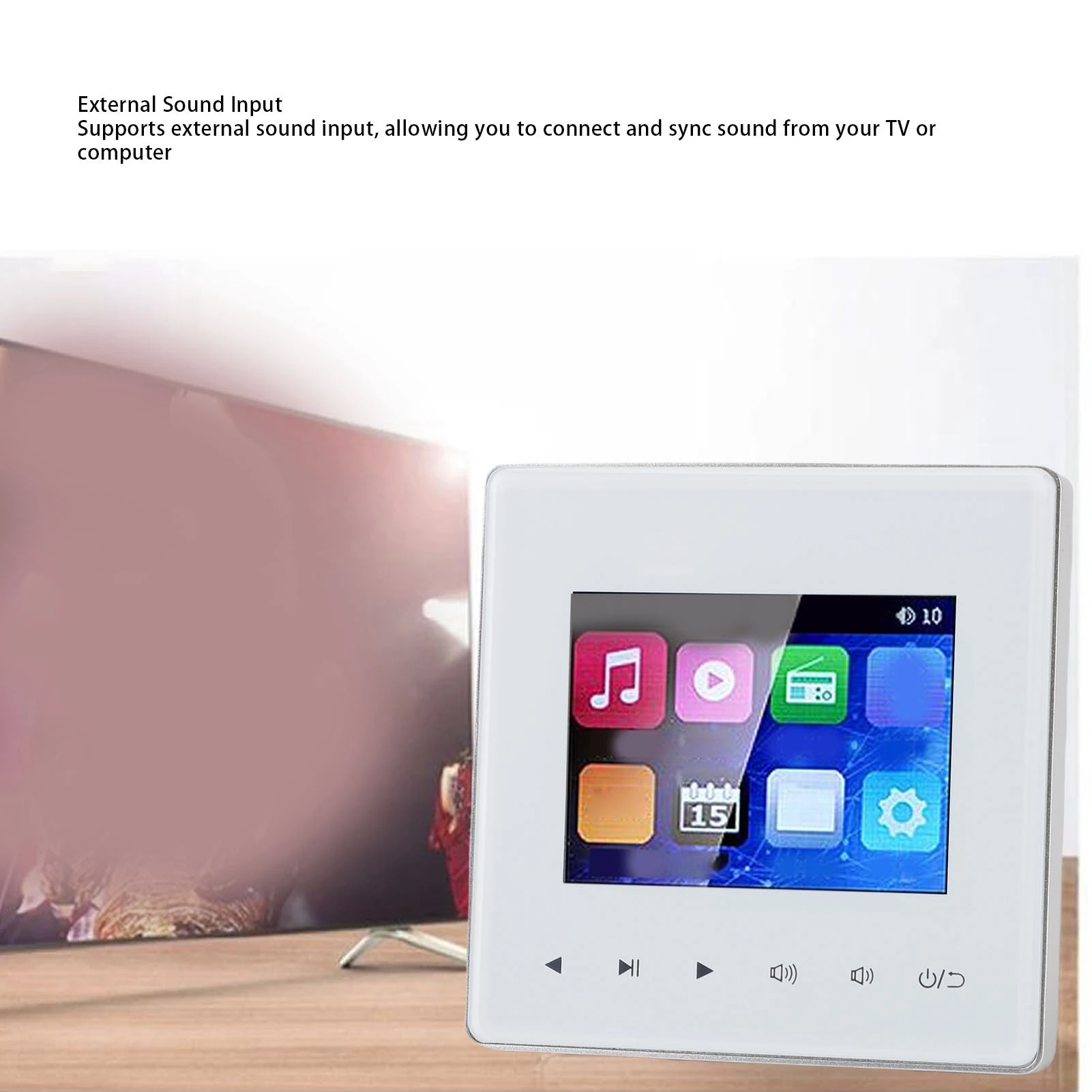 Background Music  Panel Built in FM Radio Smart Bluetooth Wall Amplifier 2.8 Inch HD  for Home Theater