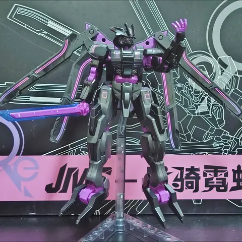 Hot Jimoshe Jms Model Hg 1/144 Schwarzette Neon Purple Assembly Model High Quality Collectible Robot Kits Models Kids Toys Gift