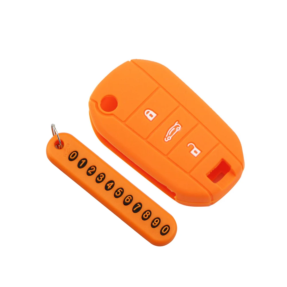 3 Button for Peugeot 3008 208 308 508 408 2008 for Citroen C4 CACTUS C5 C3 C4L Protector Silicone Key Case Cover
