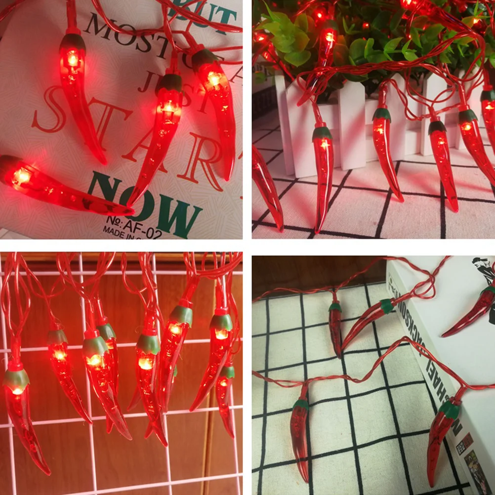 98ft الفلفل الحار سلسلة أضواء 20 المصابيح أضواء الفلفل مقاوم للماء الديكور للفناء شرفة سياج التخييم حفل زفاف غرفة نوم