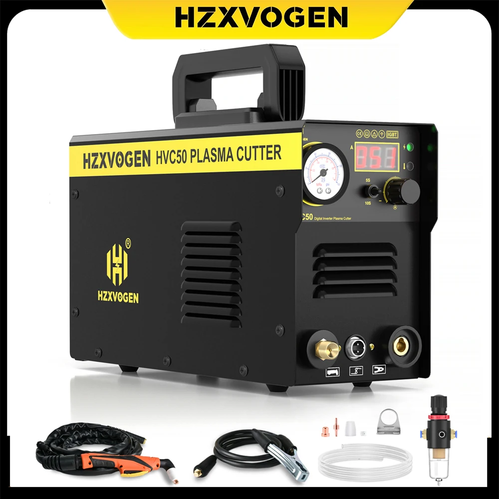 

HZXVOGEN Plasma Cutter Welding Machine for Cutting Aluminum Stainless Steel Copper HVC50 110V/220V Air Plasma Cutting Machine