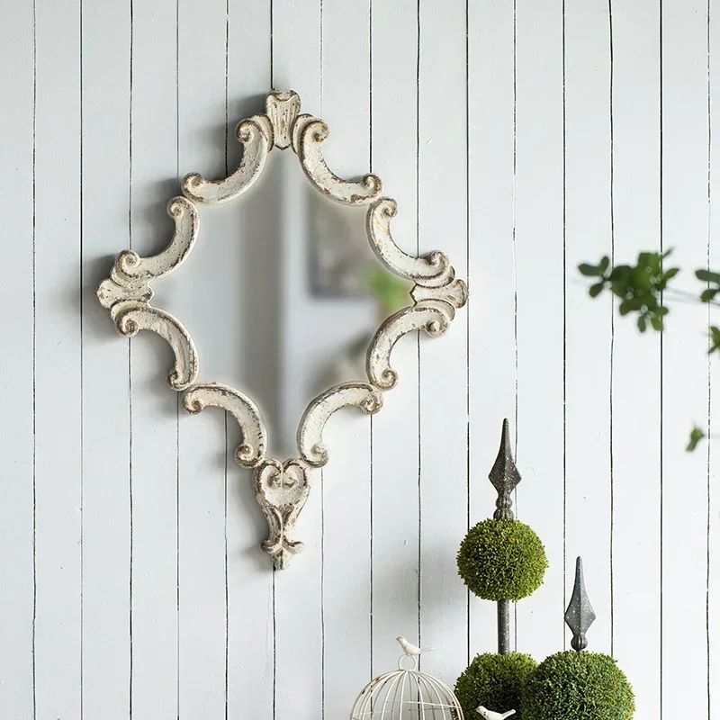 Modern Design Wall Mirror Hanging Living Room Square Macrame Nordic Mirrors Retro Wedding Decorative Spiegel House Decoration