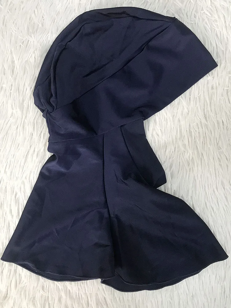 Sporty Swim Muslim Inner Hijab Women Solid Instant Turban For Ladies Head Wrap Headband