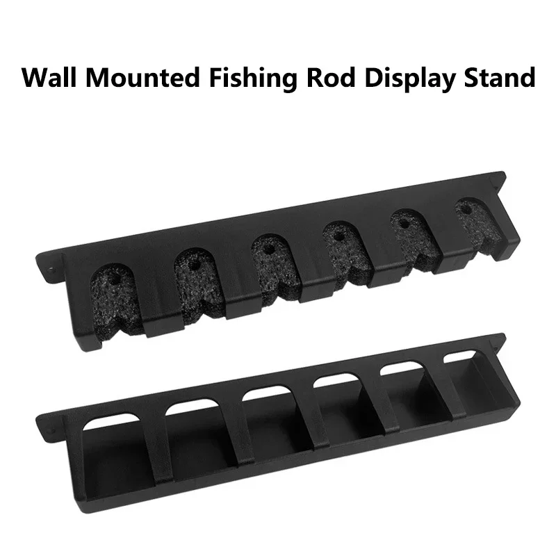 1PC Wall Fishing Rod Display Rack Wall Mounted Fishing Rod Storage Display Rack Fixed Placement Plastic Collection Racks