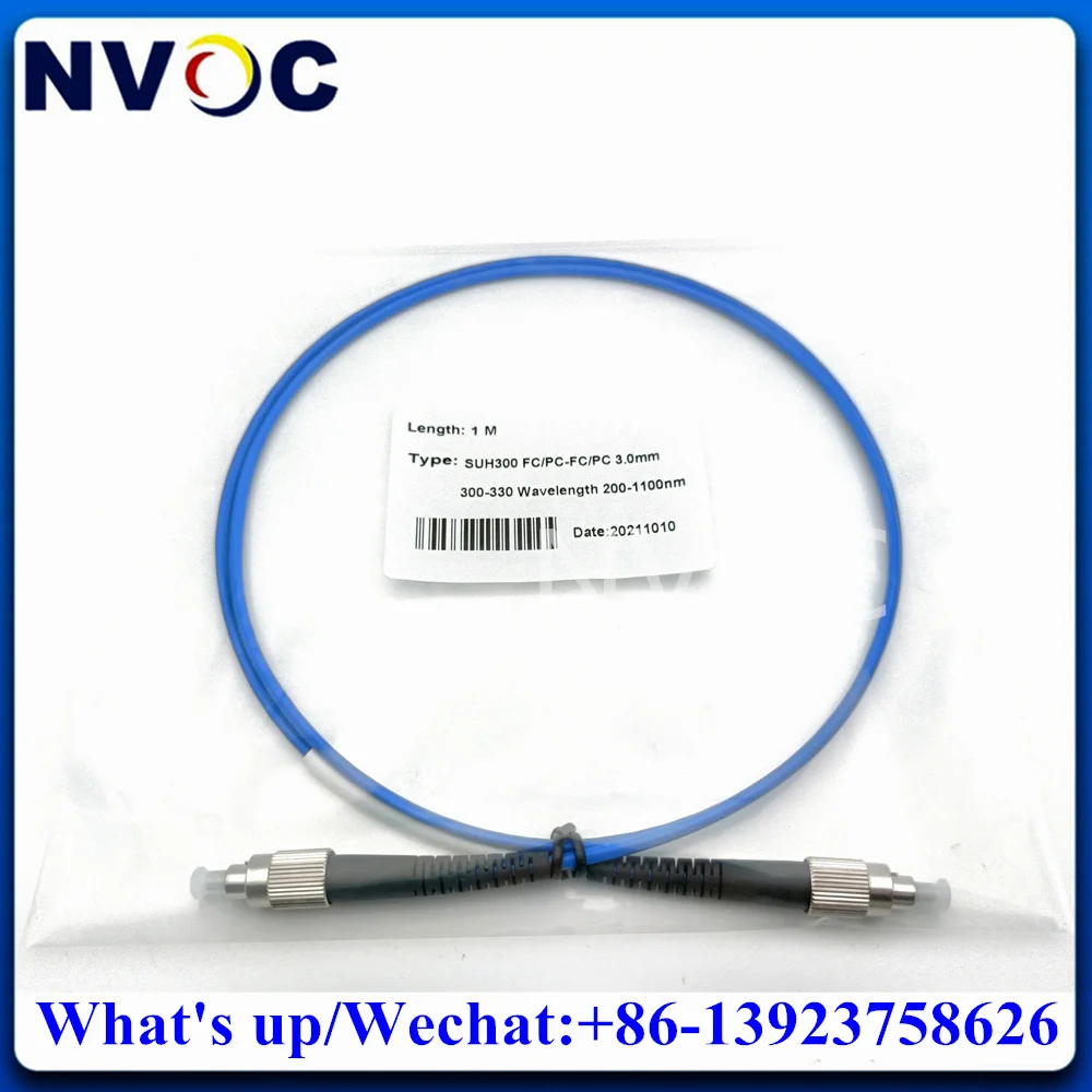 FC-FC Silica Core Metal Ferrule Multi Mode Simplex(VIS 200-1100nm,~0.22NA),1M,UV-VIS FC/PC-FC/UPC 300u Armored Fiber Patch Cord