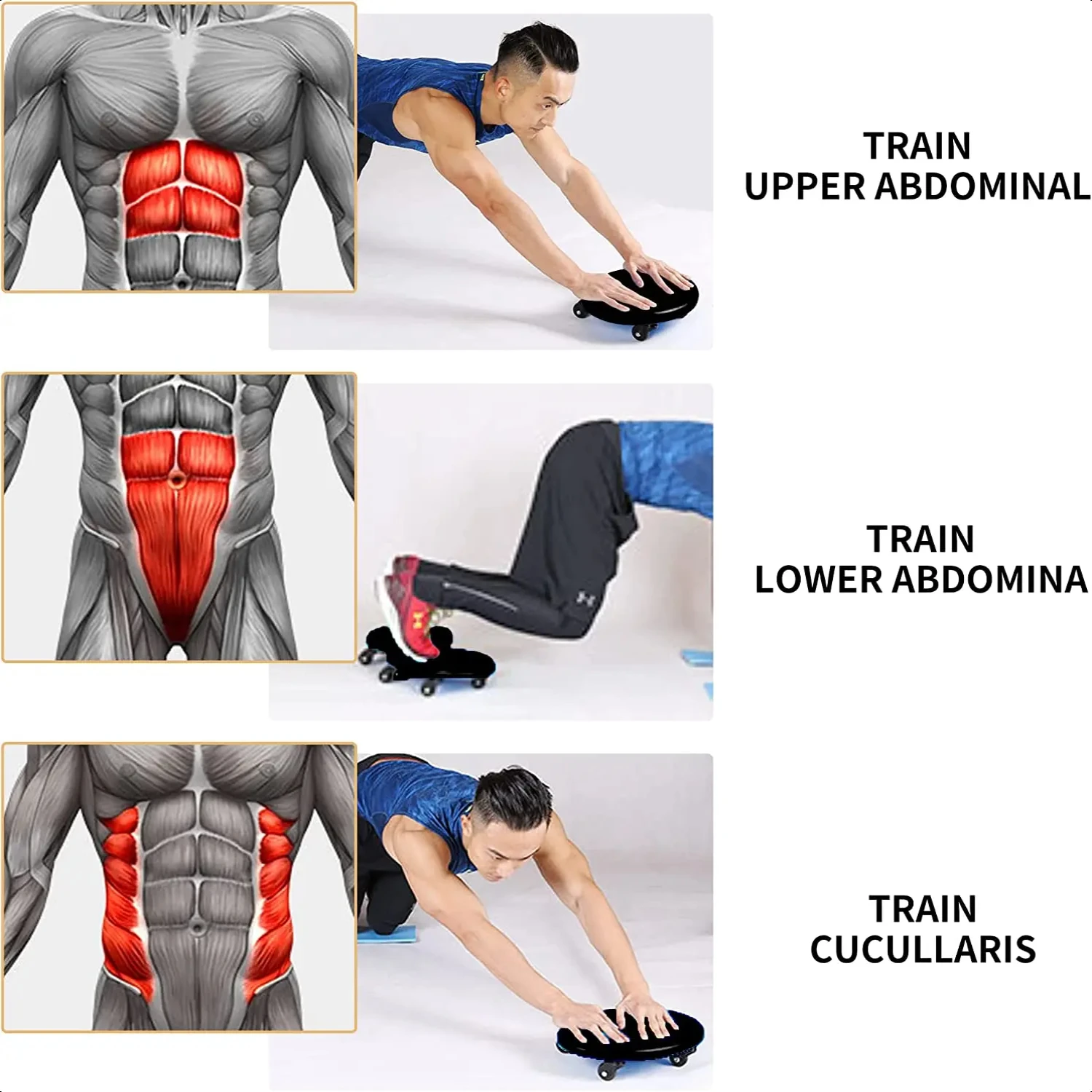 Multi-functional Abdominal Muscle  Plate 4-wheel Silent Training Sliding Gear Roller Disc  Fitness Sports Equipment Mens bike