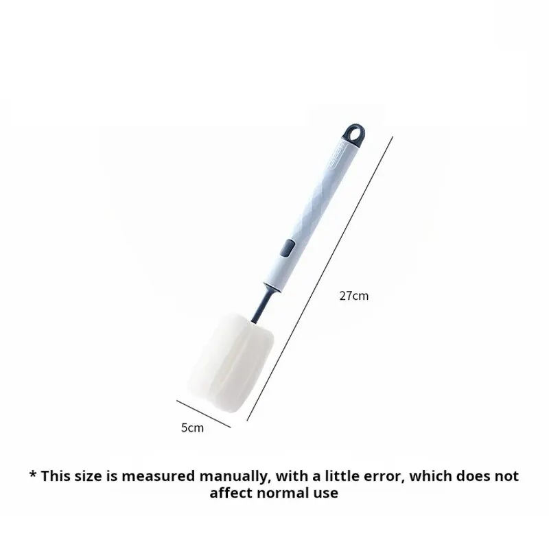 Sponge Cup Brush Removable, Long Handle Cleaning Brush Soft Sponge 306° Rotation Cleaning Hangable Storage