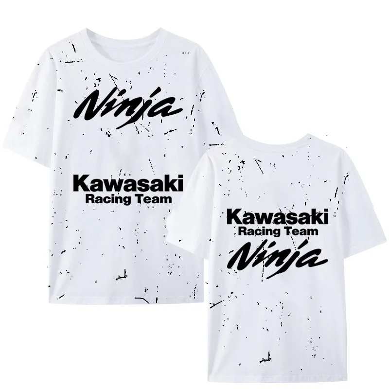 

2024 All-match Kawasakis Motorcycle Short-sleeved T-Shirt For Men And Women Racing Fans Cycling Half-sleeved Clothes
