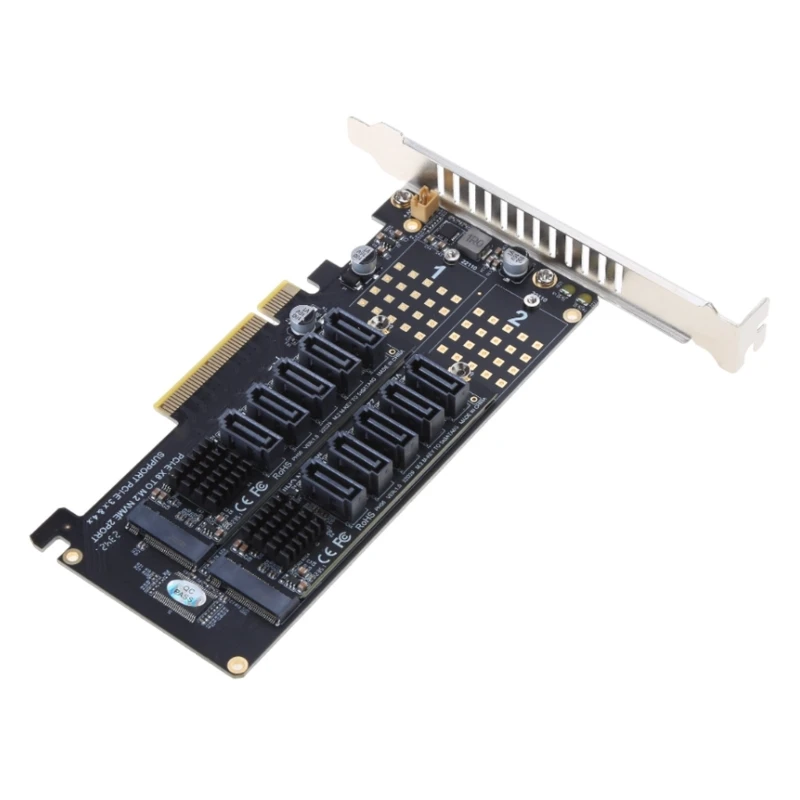 NVMe PCIe for RAID Adapter Dual NVMe to PCI-e Expansion Card Support for M.2 NVMe Expansion SSD 2280/2260/22