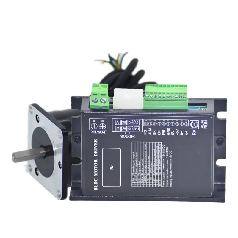 

Трехфазный бесщеточный двигатель Холла 3000 об/мин с драйвером 57BL, контроллер скорости 0-5В/PWM, 24В 150Вт