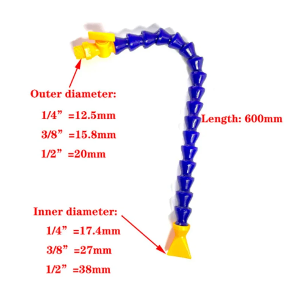 1PCS Pneumatic Tube 1/4 In 3/8 In1/2 In Suitable For BPS 30/40/50/60CM Plastic Flexible Water-oil Coolant Hose 2 Points-400MM