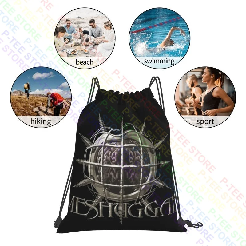 Meshuggah Drawstring Bags Gym Bag Cute Schoolbag Lightweight Multi-function