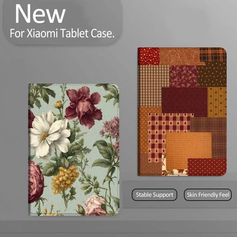 

Autumn Plaid Patchwork Fabric Tablet Case For Xiaomi Redmi Mini Pad SE K 2 4 5 6 7 8 2023 2025 11 8.8 11.2 10.1 Pro Gift