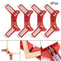 4pcs 90 Degree Angle Clamp Fixing Clamp Set Aluminum Alloy Body Adjustable Max Opening 3 Inch Right Angle Clamp Guide Locator