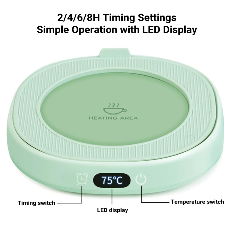 เครื่องอุ่นถ้วยสมาร์ทแก้วกาแฟนมแผ่นอุ่นไฟฟ้าสำหรับน้ำชาอุณหภูมิคงที่แผ่นอุ่นเกียร์3แผ่น
