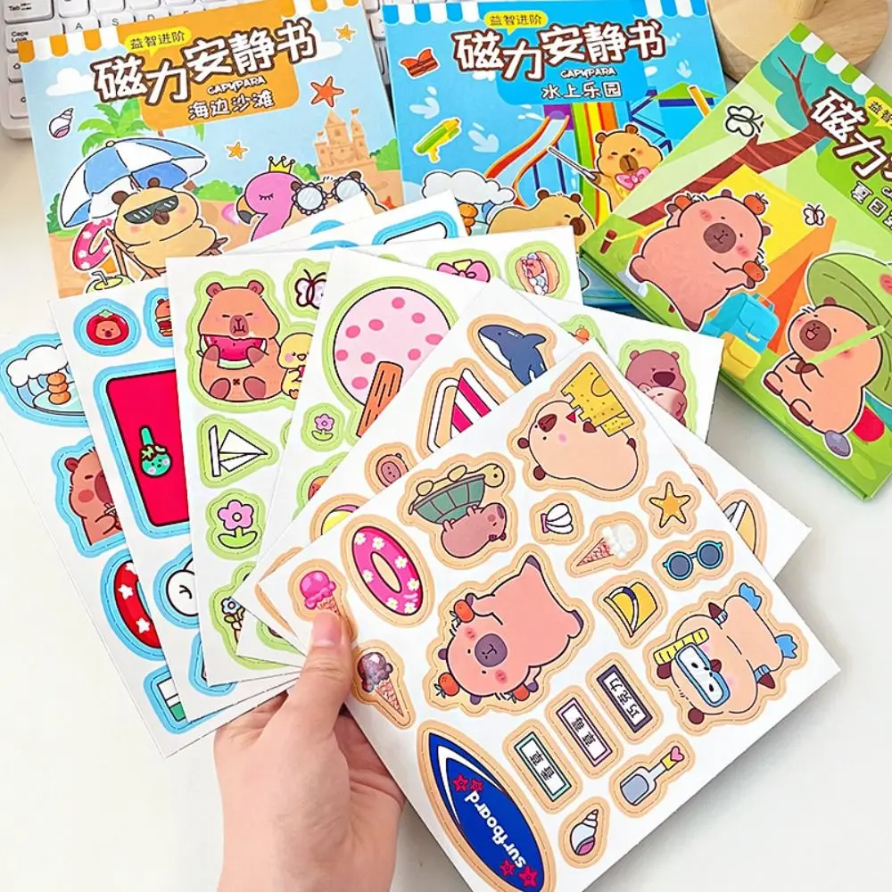 

Free Cutting Capybara Magnetic Quiet Book Handmade Creative Capybara DIY Quiet Book Sticker DIY Materials Capybara Busy Book