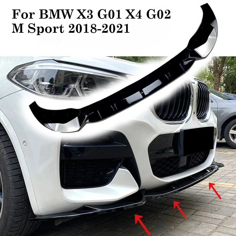 

Car Front Bumper Lip for BMW X3 G01 X4 G02 M Sport 2018-2021 Diffuser Splitter Spoiler Car Accessories Aftermarket Tuning Parts