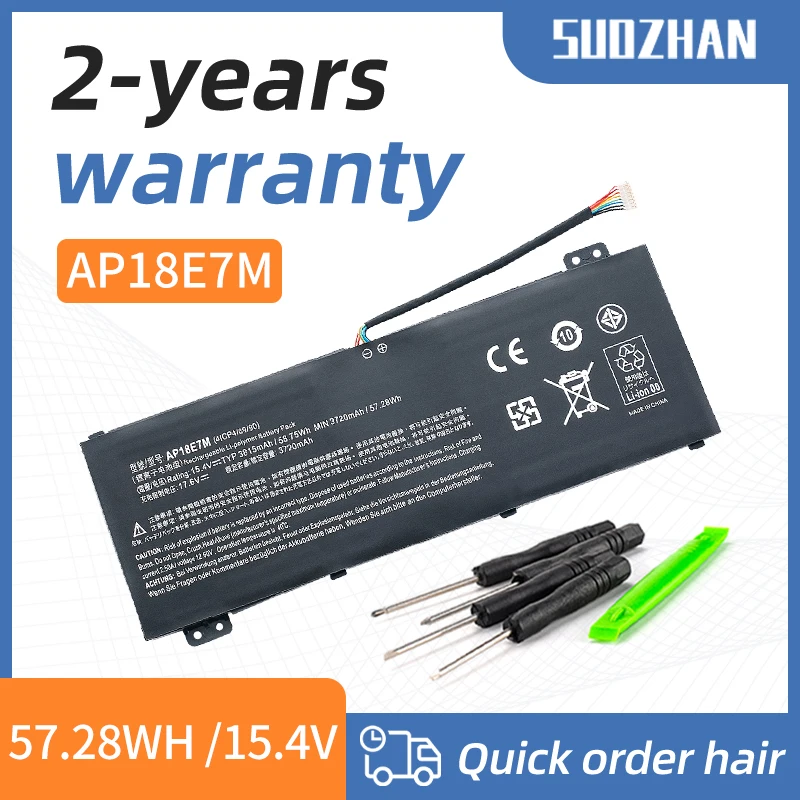 

SUOZHAN AP18E8M AP18E7M Laptop Battery For Acer Nitro 5 AN515-54 AN517-52 7 AN715-51 Aspire 7 A715-74 A715-74G N18C3 4ICP4/70/88