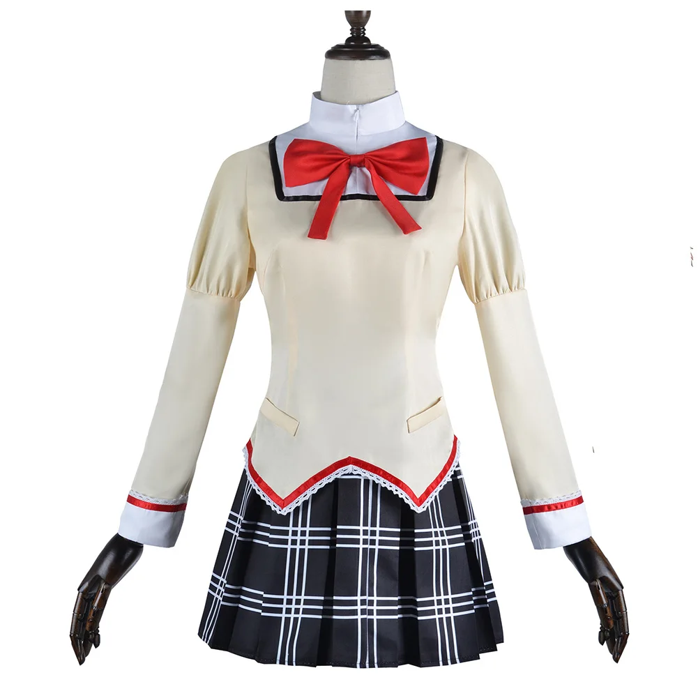 Anime Cos Homura Akemi Cosplay Costume Girls Roleplay Outfit Fantasy School Uniform Sets Halloween Carnival Suit Accessories