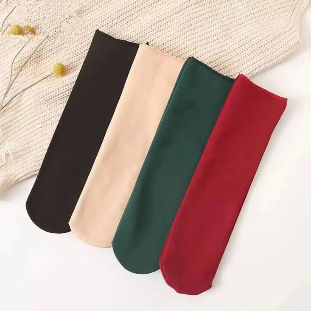 

12Pairs Simple Thicken Warm Socks Solid Color Thicker Thermal Mid Length Socks Mid Tube Floor Socks Winter Socks Women Sleeping