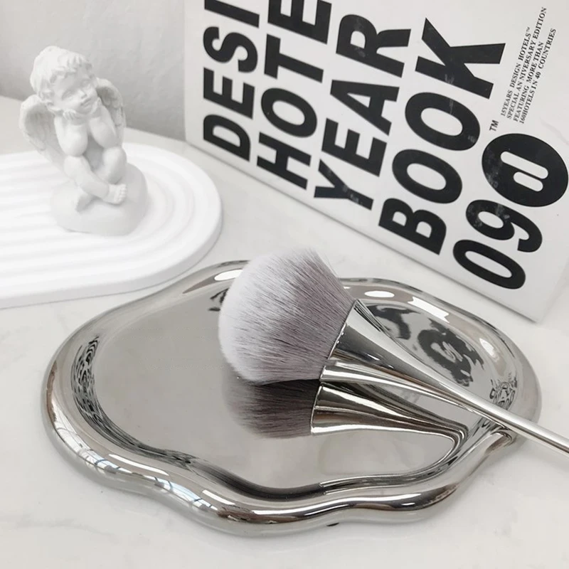 ネイルブラシマニキュアアート用ソフトビッグヘッドジェル研磨ダストクリーニングブラシシルバーネイルアートブラシネイルアクセサリーツール