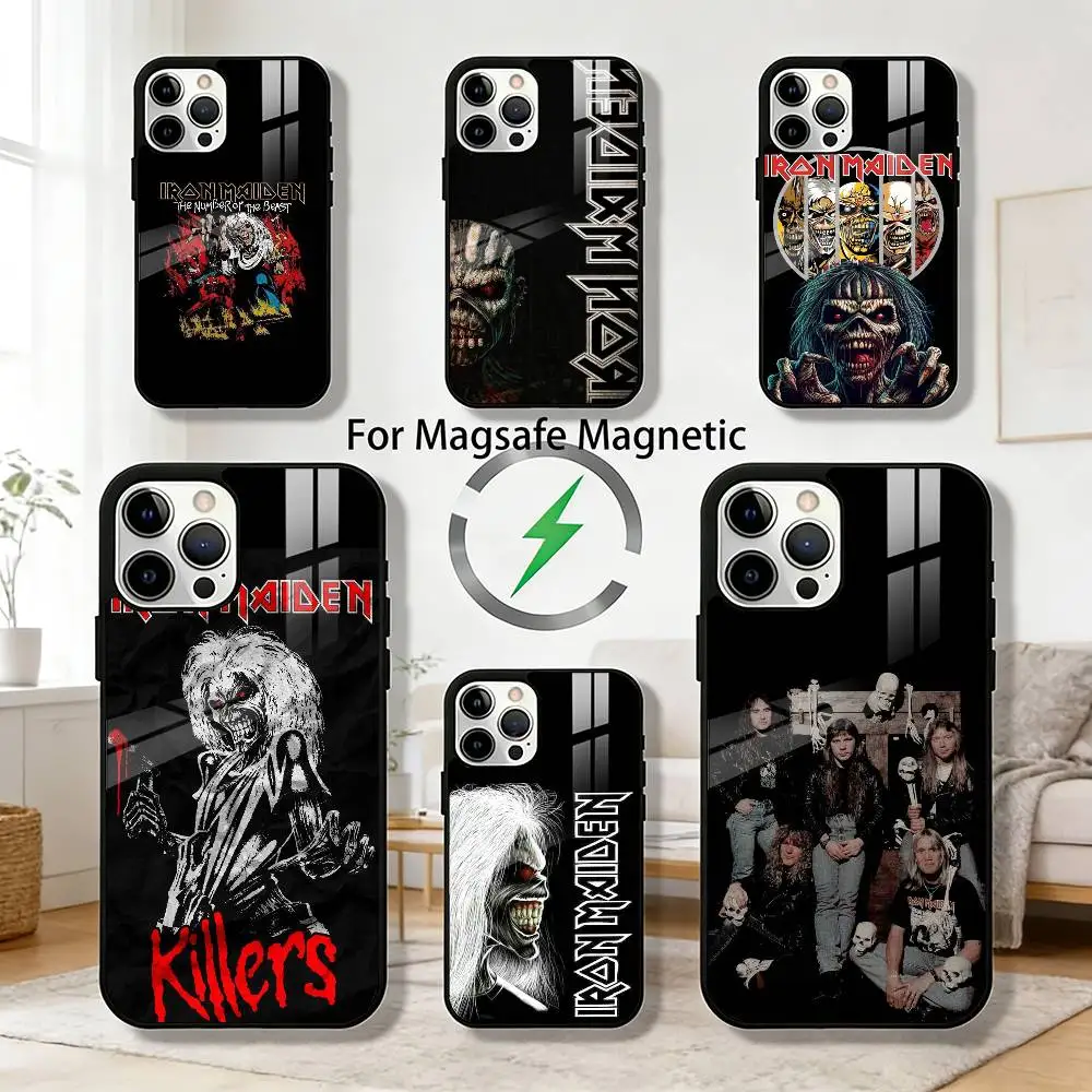 

I-Iron M-Rock M-Maiden Phone Case For iPhone 17,16,15,14,13,12,Plus,Pro,Max For Magsafe Magnetic Wireless Charge