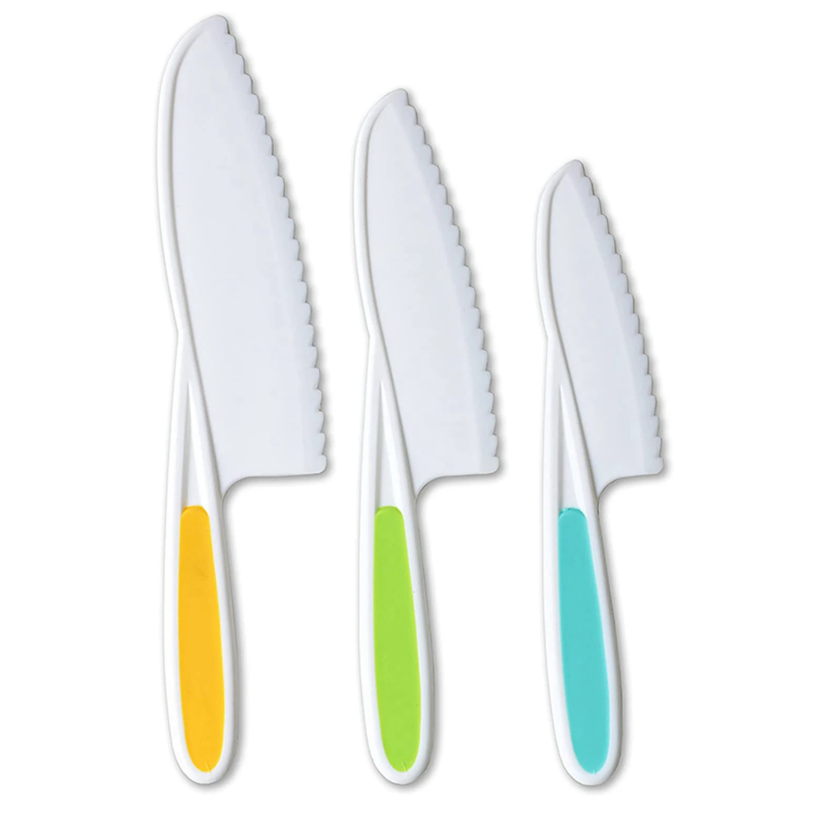 GTBL Knives For Kids 12-Piece Nylon Kitchen Baking Knife Set,Children's Cooking Knives Firm Grip, Serrated Edges