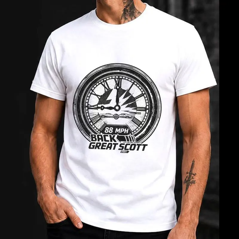 Back To The Future T‑Shirt Biff's Automotive Detailing Print Tees 0814 Hill Valley DeLorean 88MPH Time Machine Short Sleeve Tops