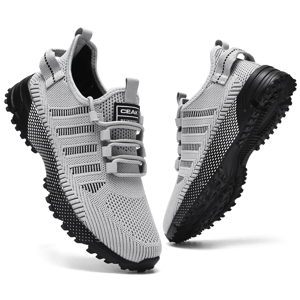 

Men's mesh breathable racing running shoes summer soft-sole anti-slip lightweight casual sneakers plus size speed sports shoes