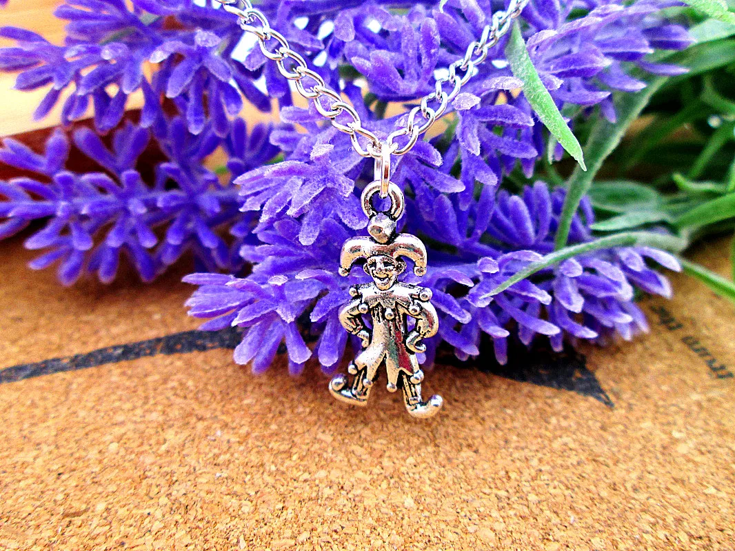 3 pcs/lot  Clown  24x12mm Antique silver  Pendant Necklace Jewelry Best Friendship Gifts