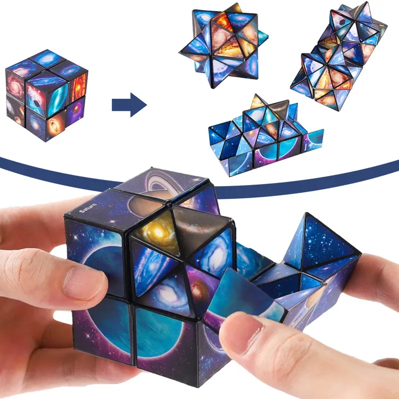 InfinityCube juguete cubo mágico estrellado cuadrado yemas de los dedos para niños descomprimir cuadrado mágico antiestrés divertidos juguetes de mano