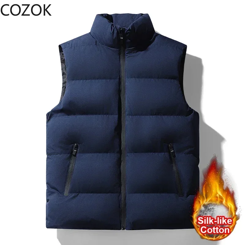 Men Vest Windproof Vest Men Jacket Sleeveless Vest Winter Jacket Casual Coat Men down Cotton Warm Thicken Waistcoat thick gilet
