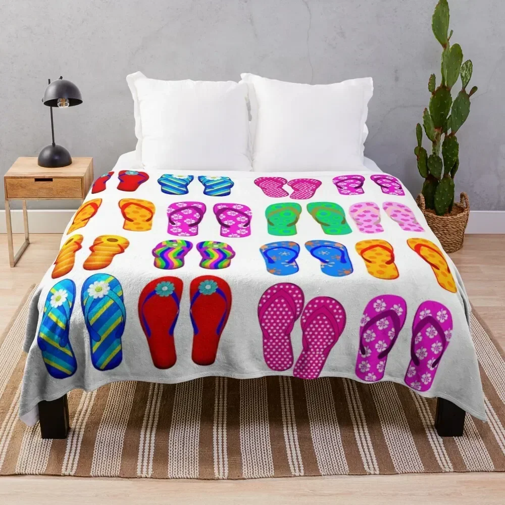 

Summer Flip-flops Throw Blanket Travel Bed covers Blankets For Sofas warm winter Blankets
