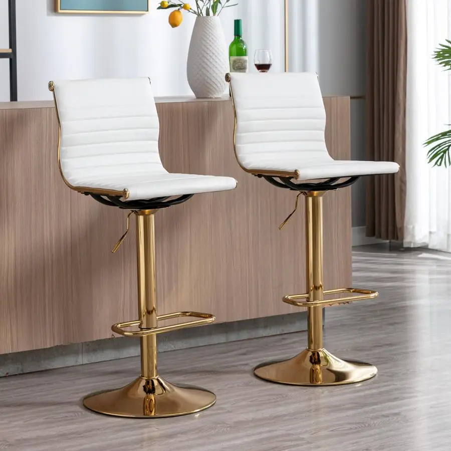 

Barstools Bar Height Set of 2 Adjustable Faux Leather Counter Height Bar Stool Chair with Back for Kitchen Island Breakfast Bar