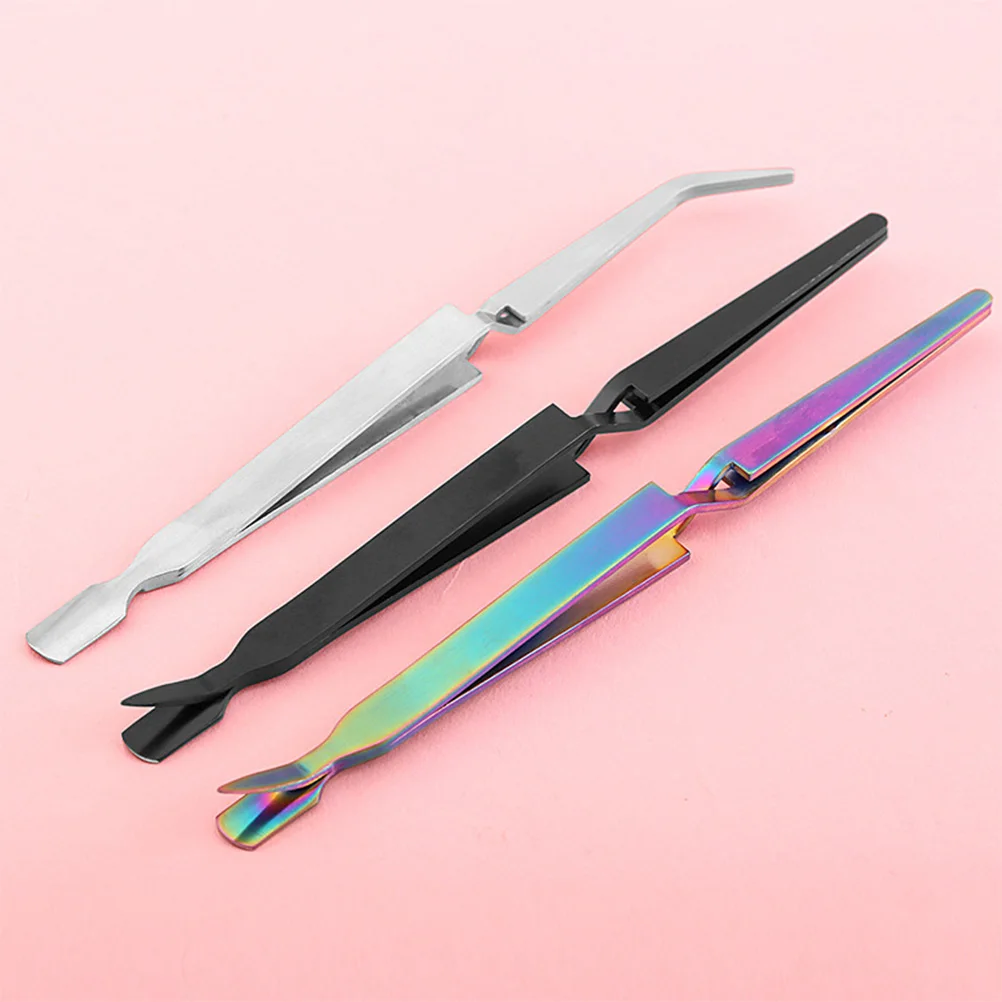 

1pc Nail Art Sculpture Clip Premium Multi-Function Nail Tweezers Tool For Home Professional Use Cellphone Decor Silver