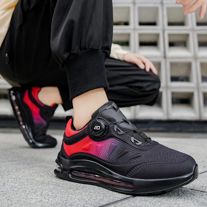 

Мужская спортивная обувь, модная мужская повседневная обувь с вращающейся кнопкой, мужские удобные уличные кроссовки на воздушной подушке, мужские кроссовки