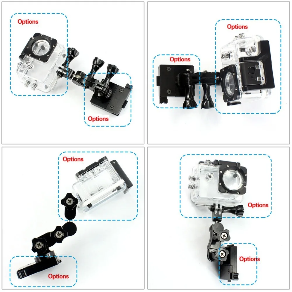 مجموعة وصلات كروية من الألومنيوم محول تركيب لكاميرا Gopro Hero 4 Session 9 876543+S OSMO Xiaomi Yi Sport Action