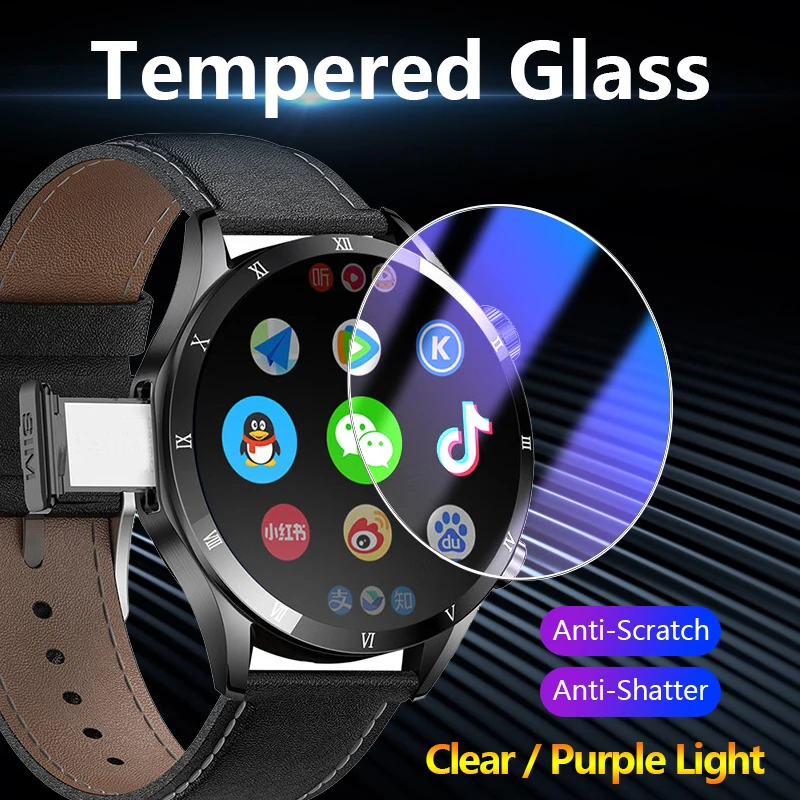 For aigo Watch T80 Ultra Clear / Anti Purple Light 2.5D 9H Tempered Glass Guard Film Screen Protector