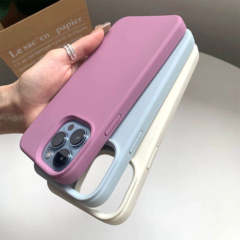 Luxury For Apple Original Silicone Phone Case For iPhone 15 13 12 11 14 Pro Max Mini X XS XR 8 Plus Shockproof Cover Accessories image 3