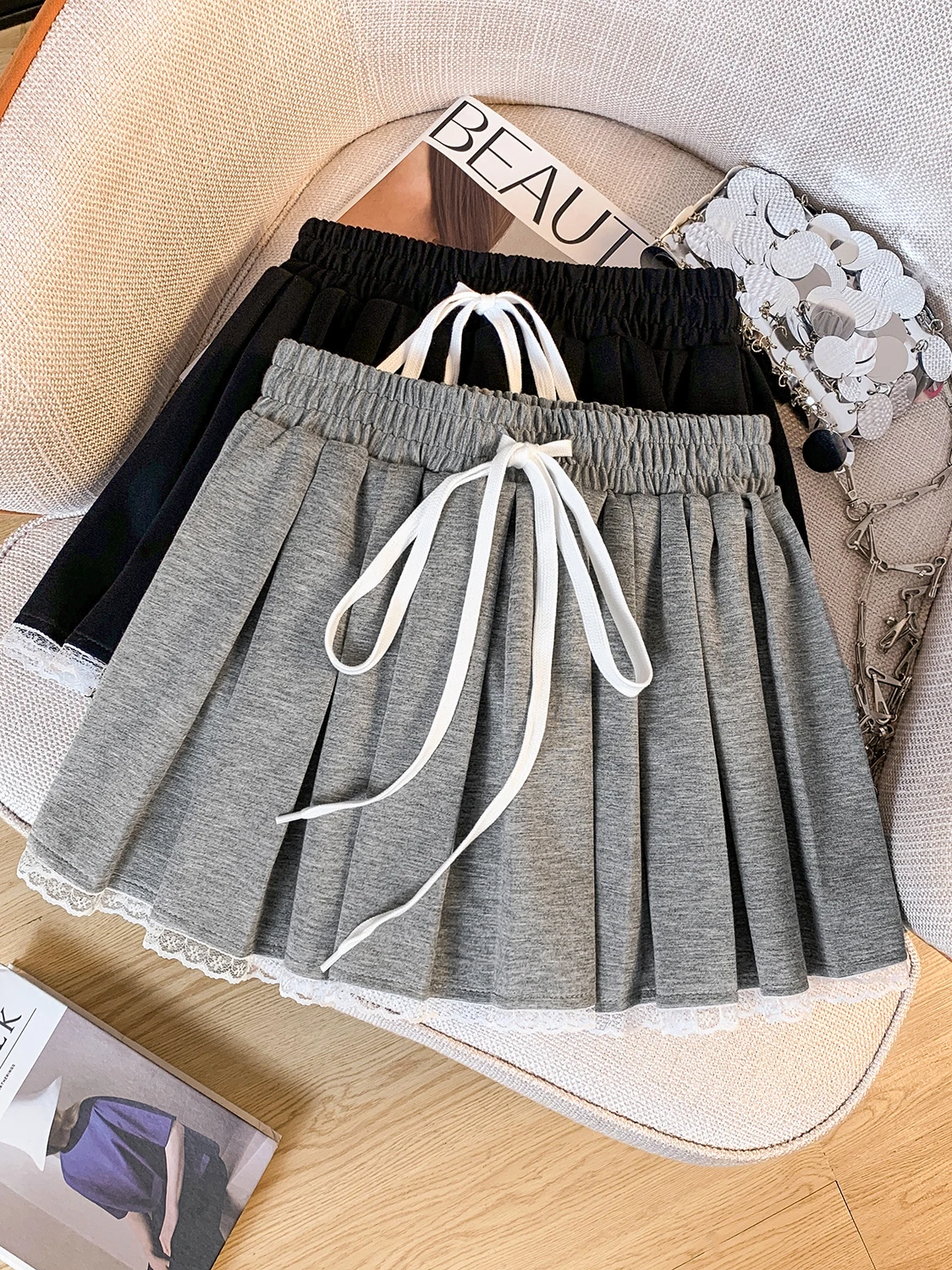 

plus Size High Waist Casual Loose Women's Skirt All-Match Autumn New Sle A-Line Skirt for Rectangle Sandalhoe Pe...