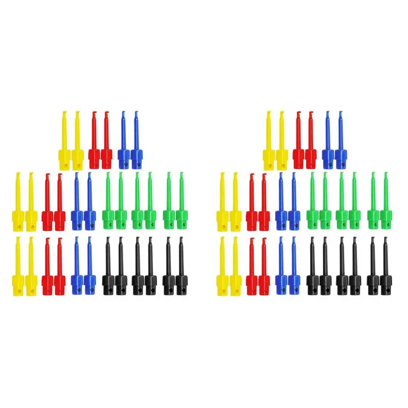 A96K-60Pcs Measuring Clamps, Test Tips, Multimeter Wire Lead Test Clip, Electronic Mini Test Probe Set,Pcb Tester Grabber