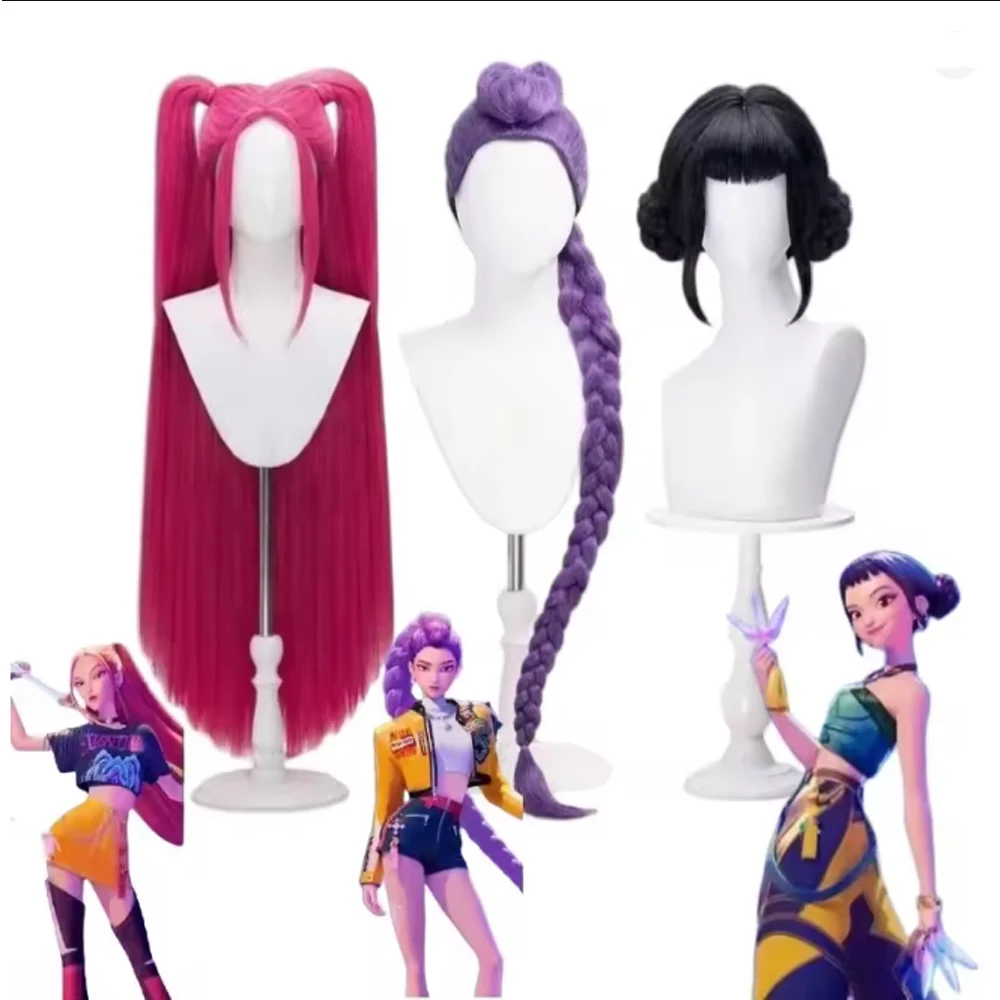 

Demon Hunters Costume Rumi Wigs Cosplay Kids Anime Mira Zoey Costume Wigs for Women Men Purple Braid Wig Halloween Cosplay Prop