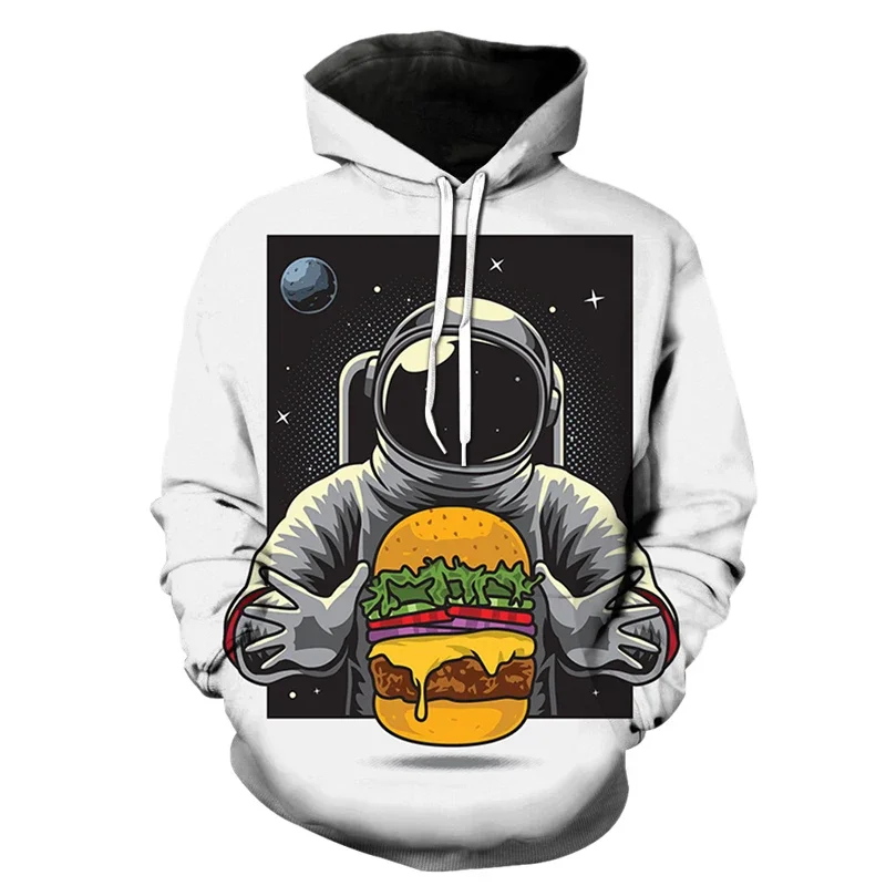 Cartoon Astronaut Pattern Hoodies 3D Printed Unisex Pullovers Hiphop Hoodie Casual Sweatshirts Street Top Tracksuit