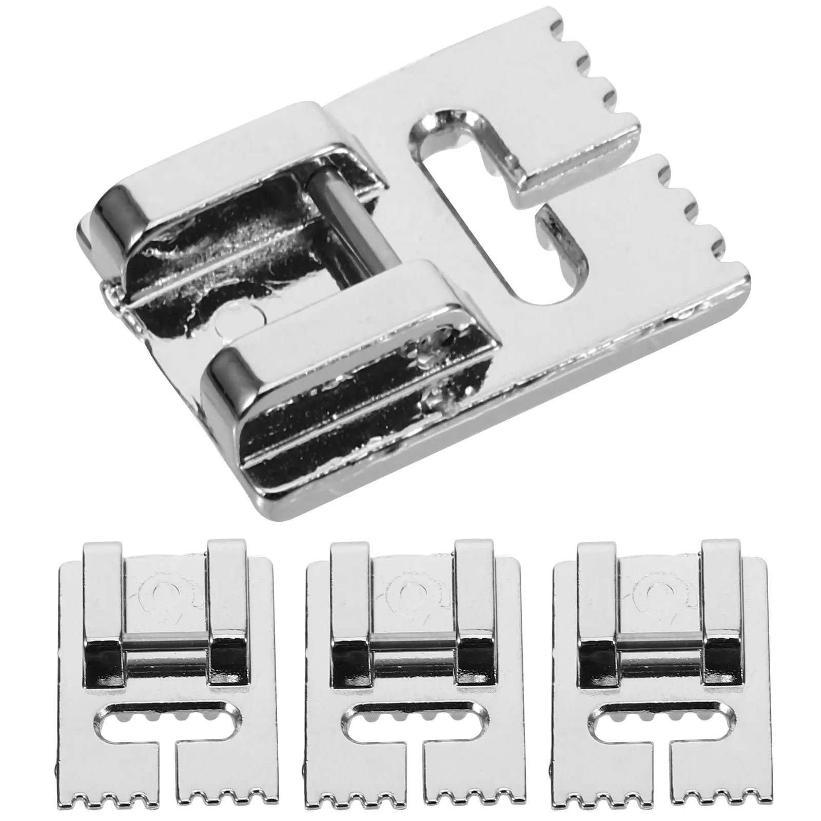 4Pcs Durable Metal Sewing Machine Presser Feet Set – Wear-Resistant, Easy Install, Stable for DIY Crafts