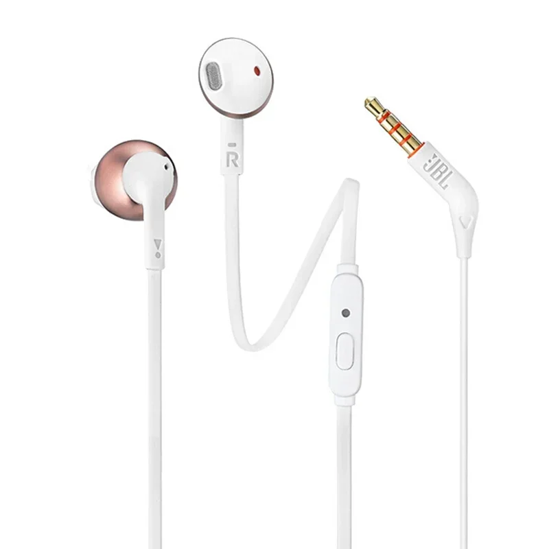 100% Original JBL T205 Earbuds Headphones with Microphone  1-button Control Hands-free Call