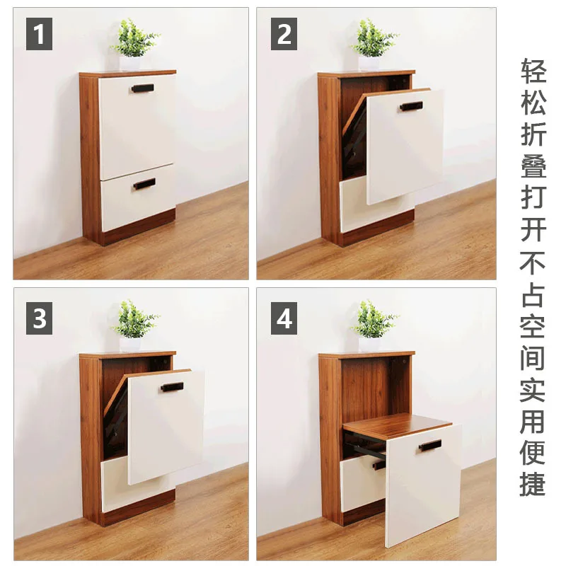 #Folding shoe changing stool, wall-mounted wall-mounted automatic rebound, buffer entryway, entrance door, shoe cabinet