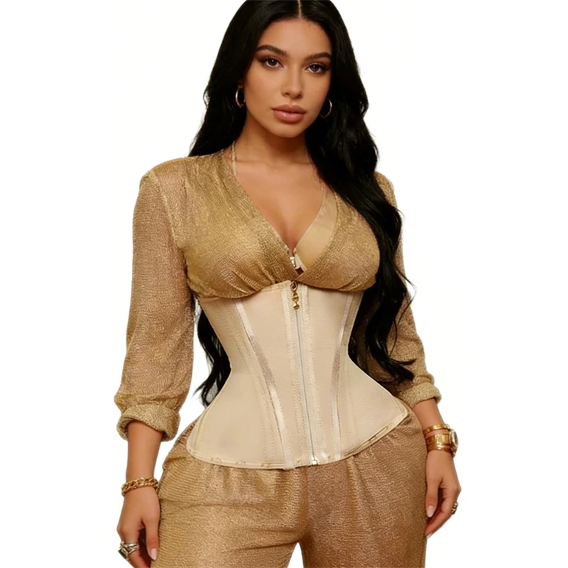 

Latex Waist Trainer Double Compression Fajas Colombianas BBL Shaper Tummy Control Slimming Sheath Flat Belly 13 Steel Bones Belt