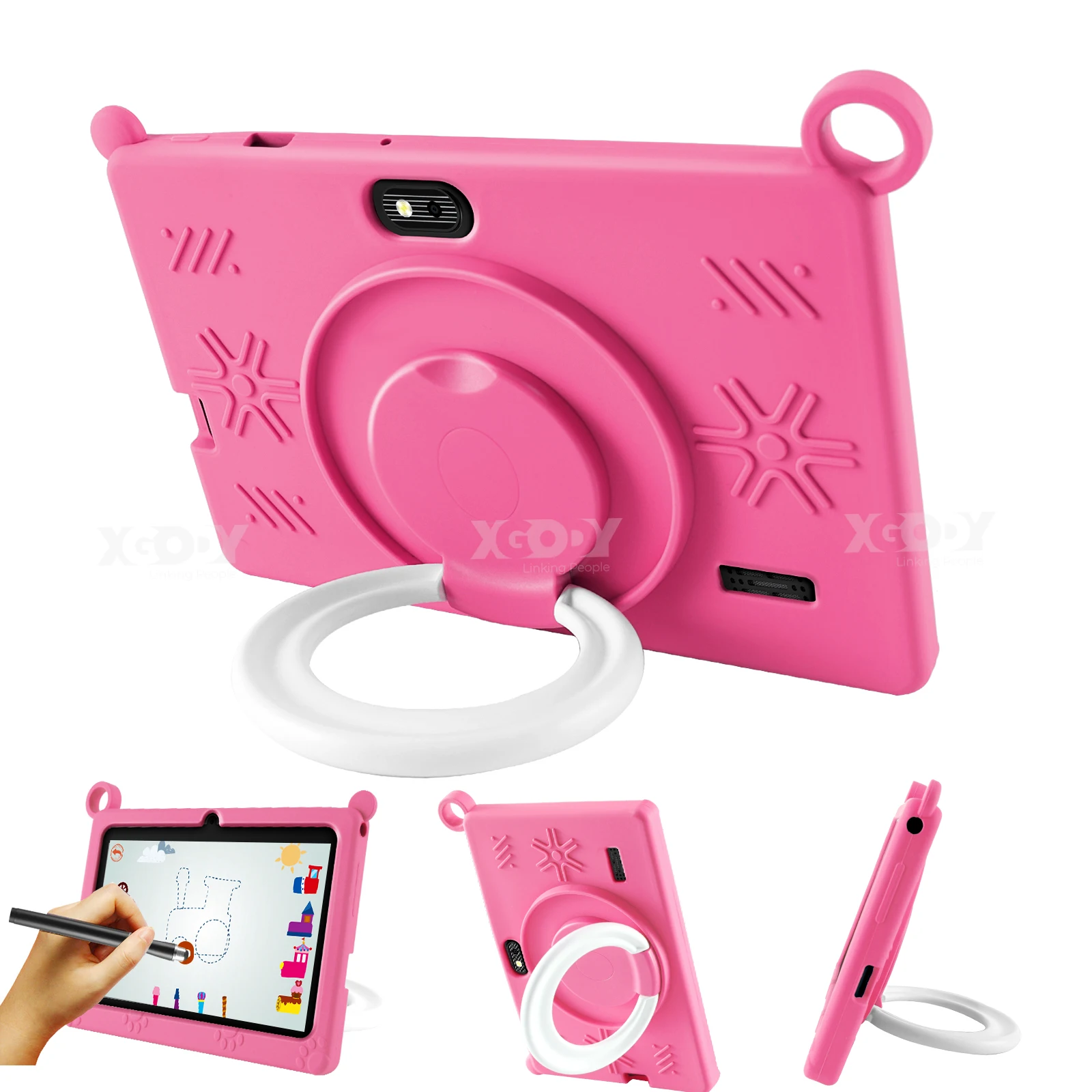 XGODY 7-calowy tablet dla dzieci Android Tablety dla dzieci Nauka Edukacja Bluetooth WiFi Opcjonalnie Śliczne etui ochronne Prezent dla dziecka