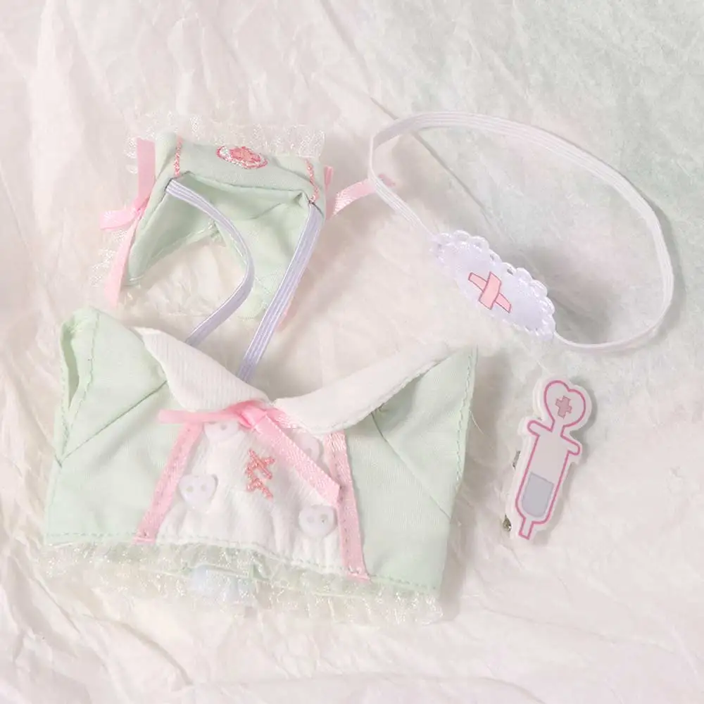 Conjunto de Roupas de Brincadeira de 10CM para Vestir, Acessórios de Uniforme de Enfermeira Kawaii para Cosplay