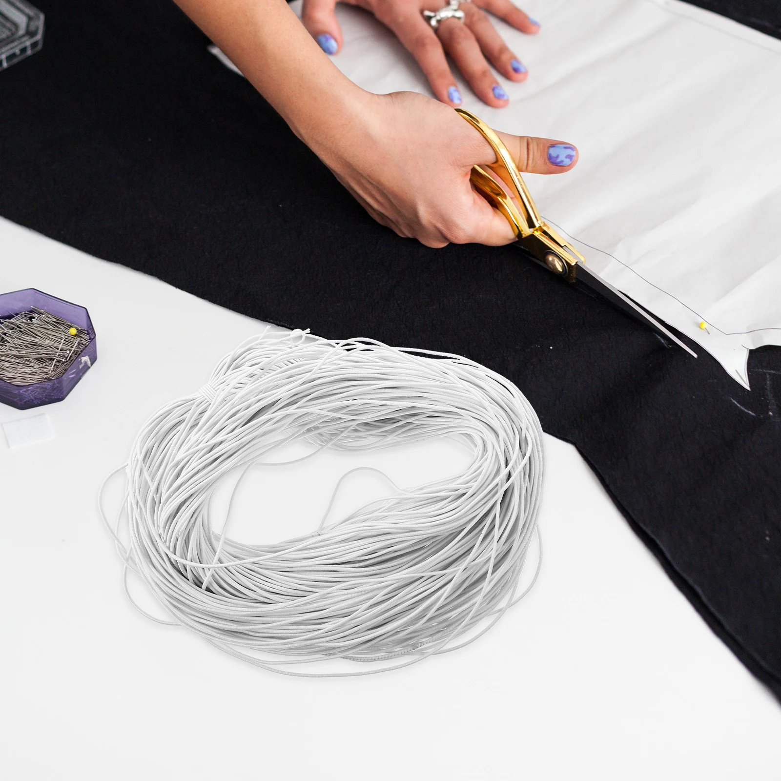 

Elastic Rope Cuff 15 White Round Roots 90 Yards Polyester Latex Shoelaces Bungee Tablecloth Hold Down Strap Universal Cord